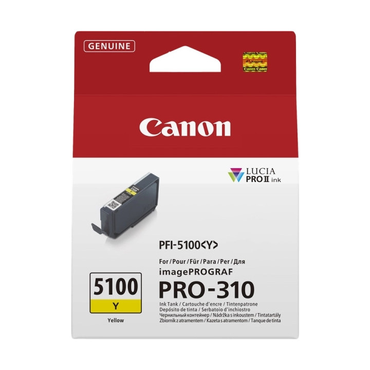 Canon PFI5100 Amarillo Cartucho de Tinta Original - PFI5100Y/6955C001