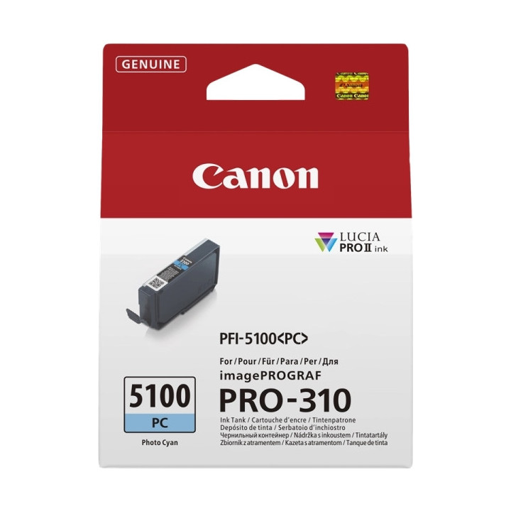 Canon PFI5100 Cyan Photo Cartucho de Tinta Original - PFI5100PC/6956C001