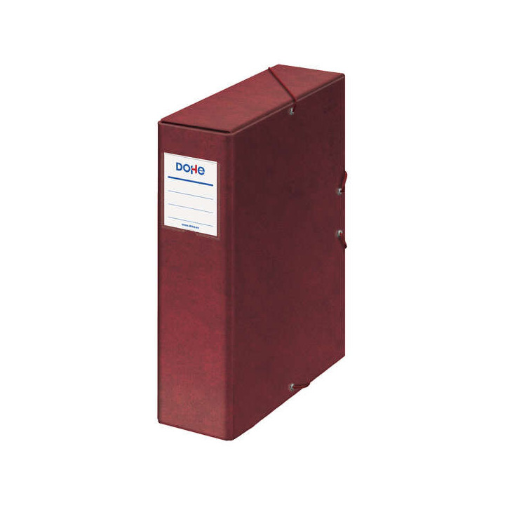 Dohe Caja para Proyectos Lomo 9cm - Carton Forrado con Papel Impreso y Plastificado - Cierre con Gomas - Color Rojo