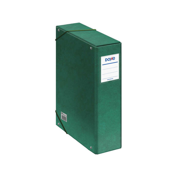 Dohe Caja para Proyectos Lomo 9cm - Carton Forrado con Papel Impreso y Plastificado - Cierre con Gomas - Color Verde