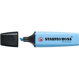 Stabilo Boss 70 Pastel Marcador Fluorescente - Trazo entre 2 y 5mm - Recargable - Tinta con Base de Agua - Color Azul Ventoso