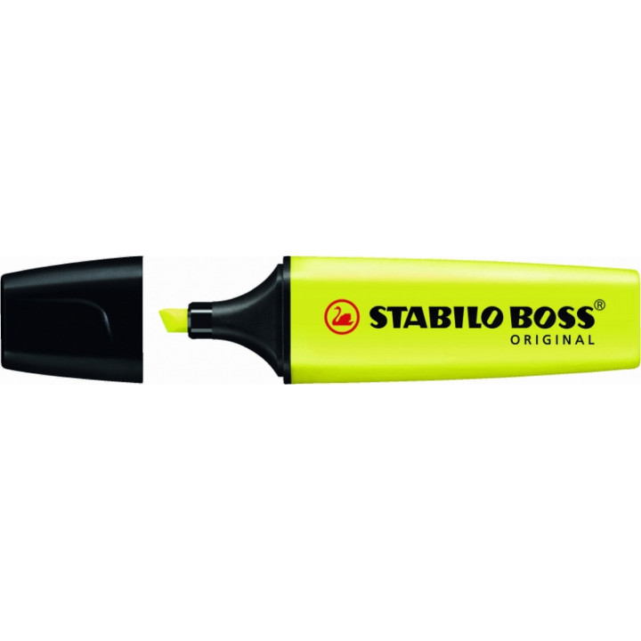 Stabilo Boss 70 Rotulador Marcador Fluorescente - Trazo entre 2 y 5mm - Recargable - Tinta con Base de Agua - Color Amarillo Fl