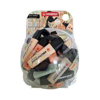 Stabilo Boss Naturecolors Expositor de 60 Marcadores - Trazo entre 2 y 5mm - Tinta con Base de Agua - Colores Siena