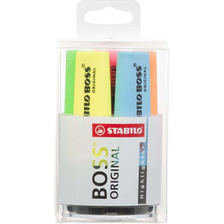 Stabilo Boss 70 Pack de 6 Marcadores Fluorescentes - Practico Cubilete de Escritorio - Trazo entre 2 y 5mm - Recargable - Tinta