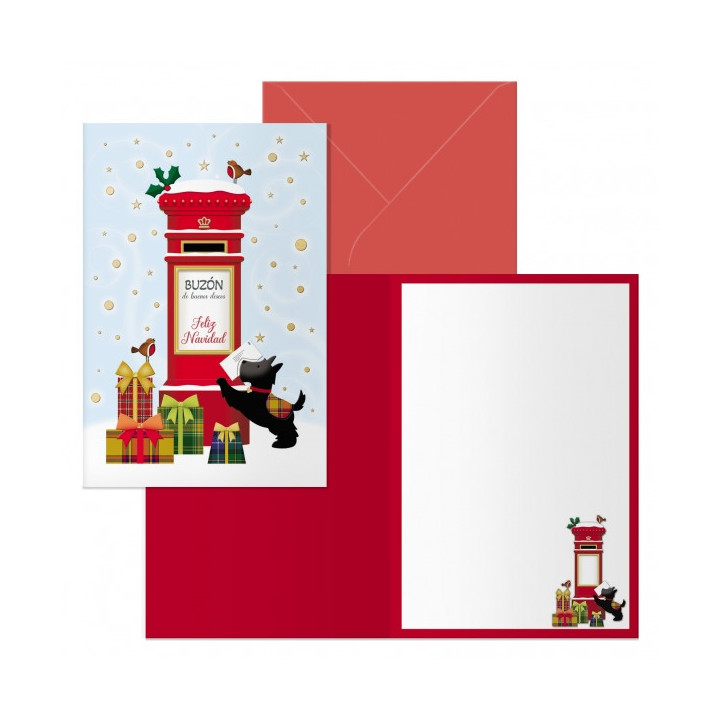Dohe Buzon Pack de 6 Tarjetas de Felicitacion Navideña con Sobre - Tamaño Cerrada 11.5x17cm