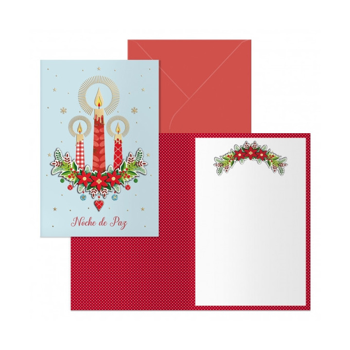 Dohe Candel Pack de 6 Tarjetas de Felicitacion Navideña con Sobre - Tamaño Cerrada 11.5x17cm