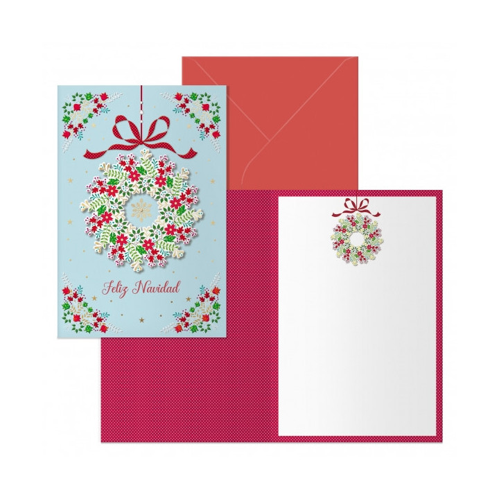Dohe Poppy Pack de 6 Tarjetas de Felicitacion Navideña con Sobre - Tamaño Cerrada 11.5x17cm