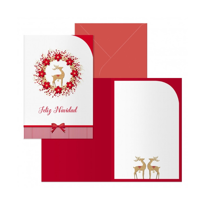 Dohe Saami Pack de 6 Tarjetas de Felicitacion Navideña con Sobre - Tamaño Cerrada 11.5x17cm