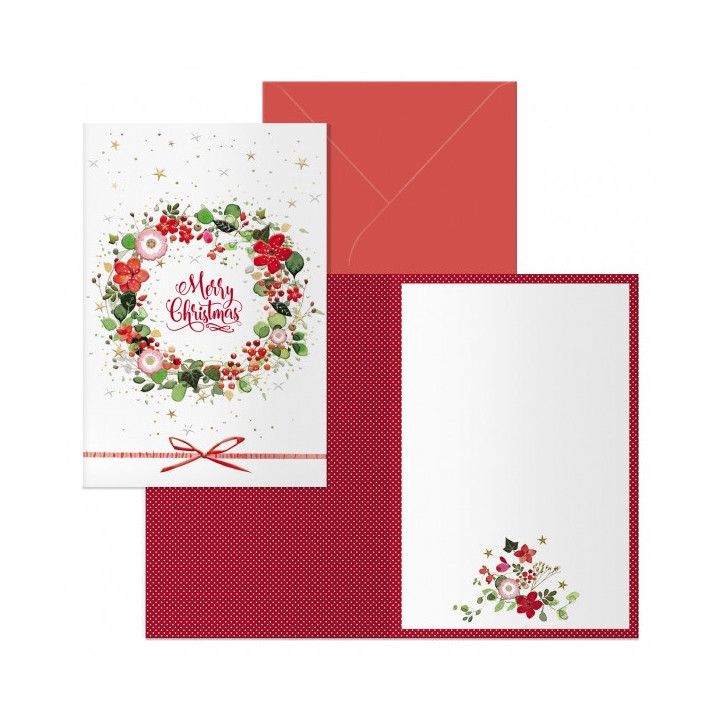 Dohe Deseos Pack de 6 Tarjetas de Felicitacion Navideña con Sobre - Tamaño Cerrada 11.5x17cm