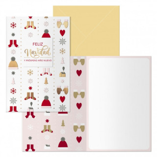 Dohe Winter Pack de 6 Tarjetas de Felicitacion Navideña con Sobre - Tamaño Cerrada 11.5x17cm