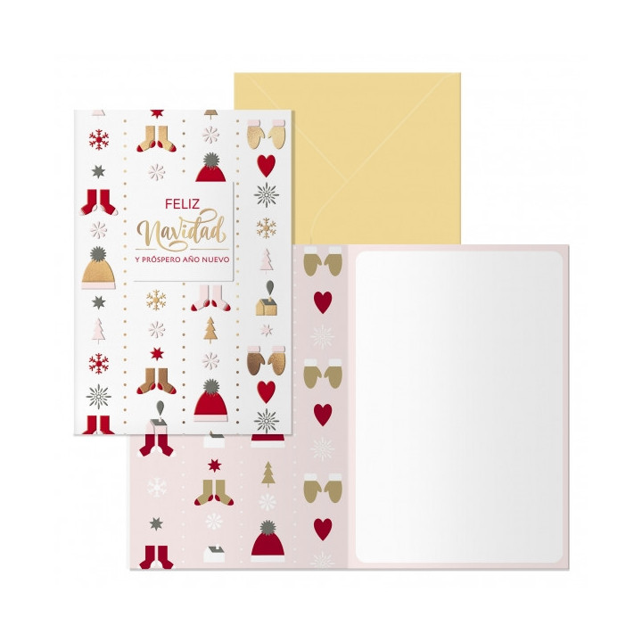 Dohe Winter Pack de 6 Tarjetas de Felicitacion Navideña con Sobre - Tamaño Cerrada 11.5x17cm