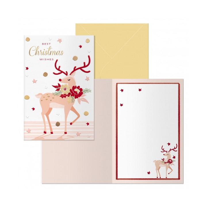 Dohe Nara Pack de 6 Tarjetas de Felicitacion Navideña con Sobre - Tamaño Cerrada 11.5x17cm