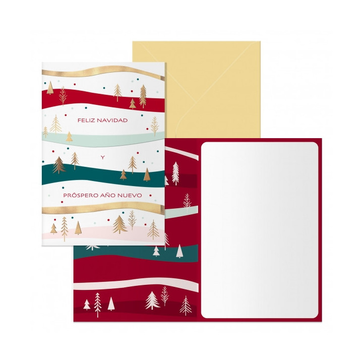 Dohe Grove Pack de 6 Tarjetas de Felicitacion Navideña con Sobre - Tamaño Cerrada 11.5x17cm
