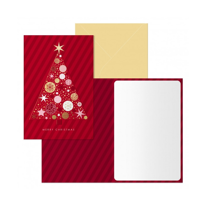 Dohe Abeto Pack de 6 Tarjetas de Felicitacion Navideña con Sobre - Tamaño Cerrada 11.5x17cm