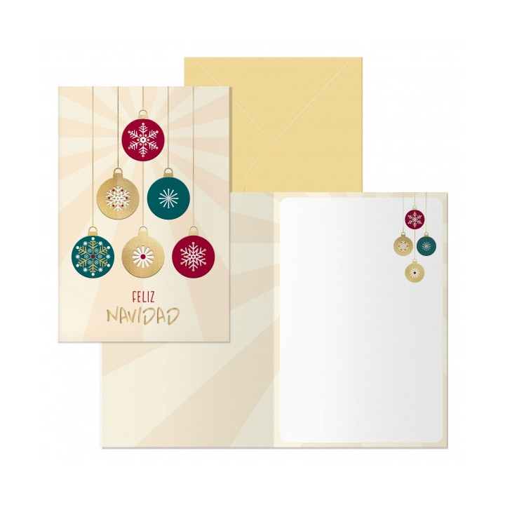 Dohe Balls Pack de 6 Tarjetas de Felicitacion Navideña con Sobre - Tamaño Cerrada 11.5x17cm