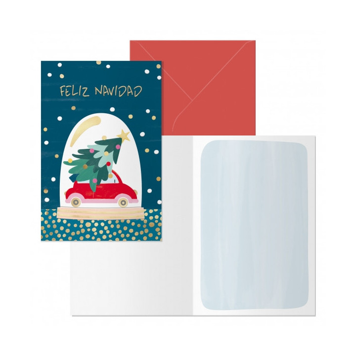 Dohe Beetle Pack de 6 Tarjetas de Felicitacion Navideña con Sobre - Tamaño Cerrada 11.5x17cm