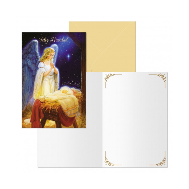 Dohe Angel Pack de 6 Tarjetas de Felicitacion Navideña con Sobre - Tamaño Cerrada 11.5x17cm