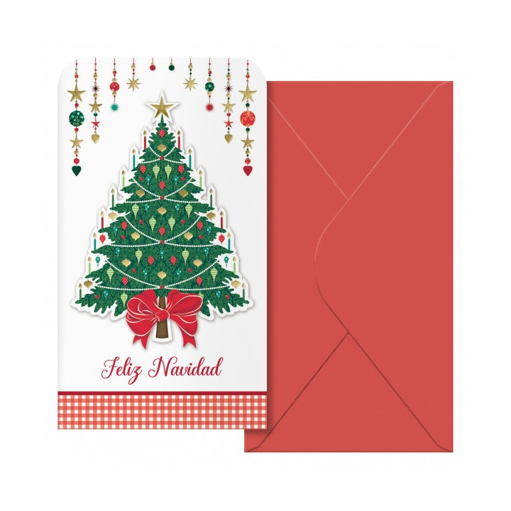 Dohe Dream Pack de 6 Tarjetas/Billeteros de Felicitacion Navideña con Sobre - Tamaño 9x16cm - Papel Offset - Impresas a todo