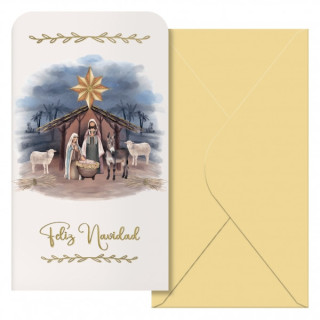 Dohe Maria Pack de 6 Tarjetas/Billeteros de Felicitacion Navideña con Sobre - Tamaño 9x16cm - Papel Offset - Impresas a todo