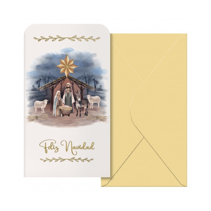 Dohe Maria Pack de 6 Tarjetas/Billeteros de Felicitacion Navideña con Sobre - Tamaño 9x16cm - Papel Offset - Impresas a todo