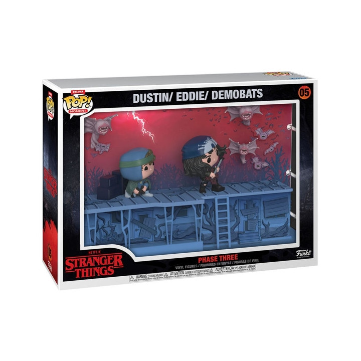 Funko Pop Moments Deluxe Stranger Things Set Fase 3 Eddie and Dustin - Figuras de Vinilo