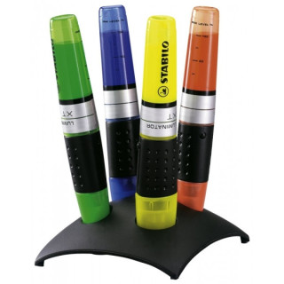 Stabilo Luminator Set de Escritorio con 4 Marcadores Fluorescentes - Mayor Suministro de Tinta - Zona de Agarre - Trazo entre 2