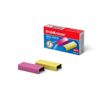 Erichkrause Grapas de Colores Nº10 - 1000 Grapas - Alambre de Acero de Alta Calidad - Resistencia Mejorada - Resistente a La C