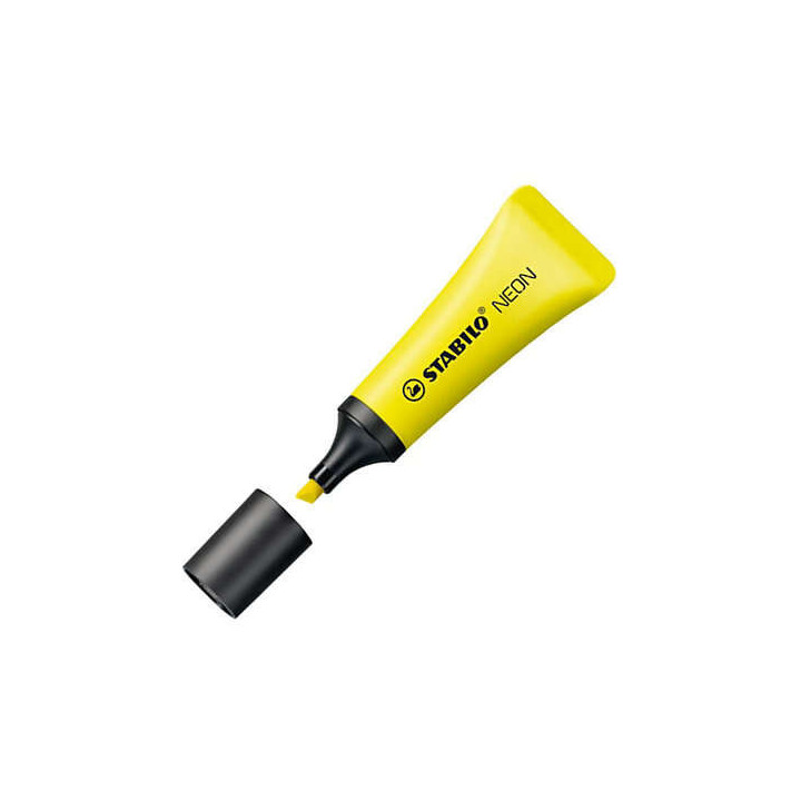 Stabilo Neon 72 Marcador Fluorescente - Trazo entre 2 y 5mm - Tinta con Base de Agua - Cuerpo en Forma de Tubo - Color Amarillo