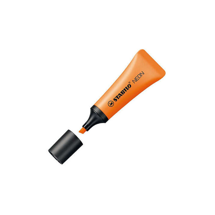 Stabilo Neon 72 Marcador Fluorescente - Trazo entre 2 y 5mm - Tinta con Base de Agua - Cuerpo en Forma de Tubo - Color Naranja