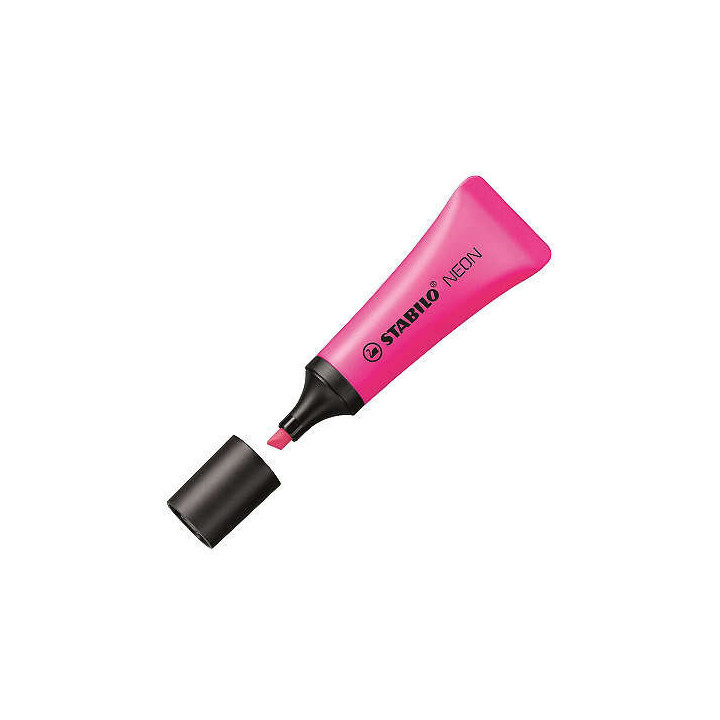 Stabilo Neon 72 Marcador Fluorescente - Trazo entre 2 y 5mm - Tinta con Base de Agua - Cuerpo en Forma de Tubo - Color Rosa