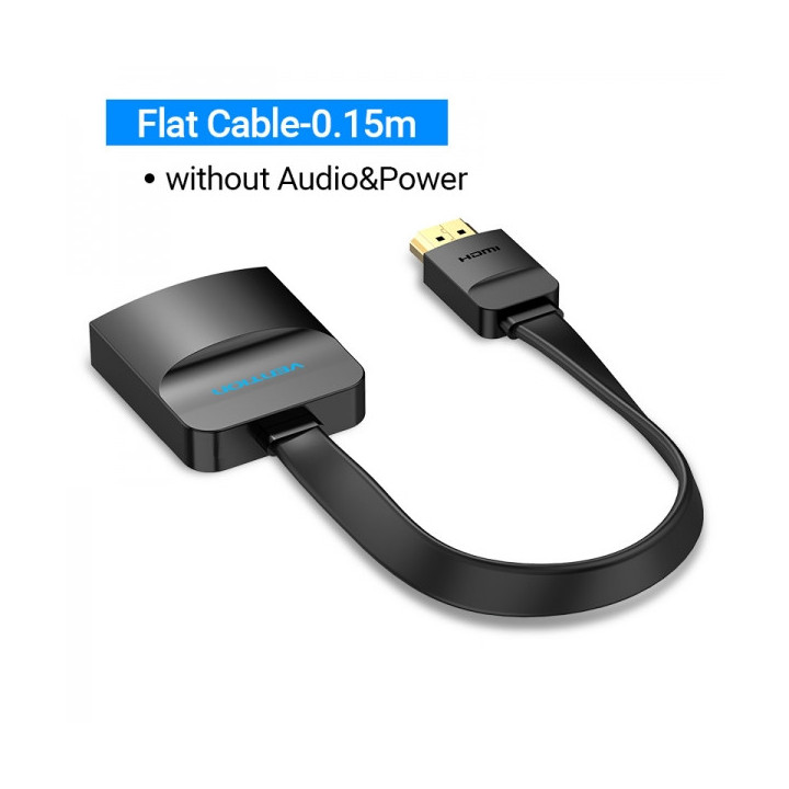 Vention Cable Conversor HDMI Macho a VGA Hembra con Jack 3.5mm - 0.15m - Color Negro