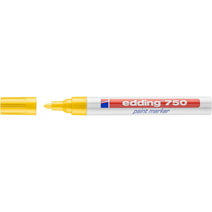 Edding 750 Rotulador Permanente - Punta Redonda - Trazo entre 2 y 4 mm. - Tinta Opaca - Secado Rapido - Color Amarillo