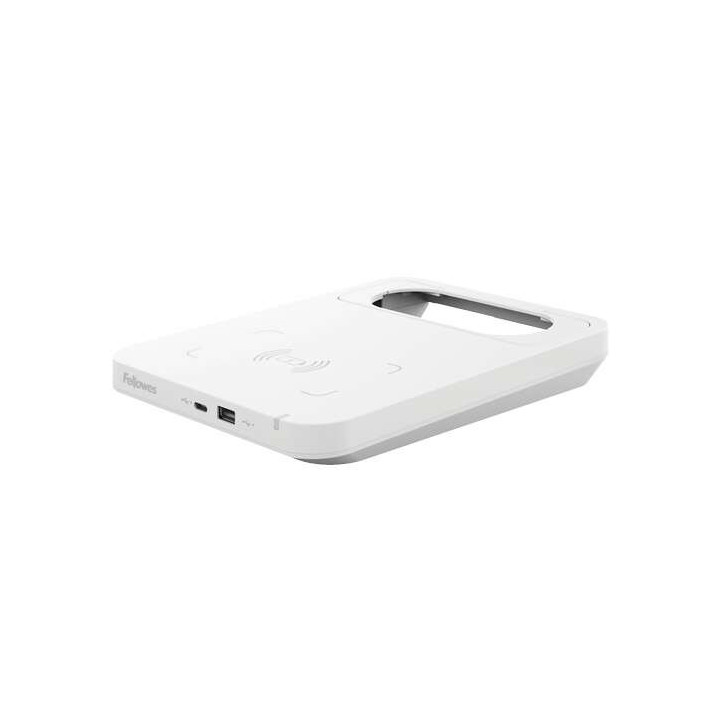 Fellowes Tallo Cargador Inalambrico - 2 Puertos USB - Carga Rapida - Color Blanco