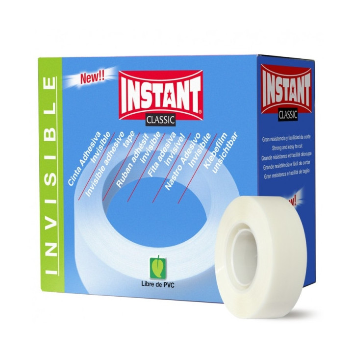 Instant Classic Cinta Adhesiva Invisible 19mm x 33m - Gran Resistencia - Facil de Cortar