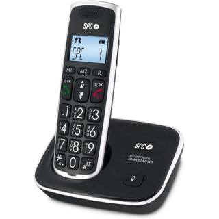 SPC Telefono Fijo Inalambrico para Mayores - Teclas y Numeros Extragrandes - Volumen de Auricular Amplificado - Agenda y 2 Memo