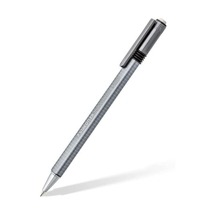 Staedtler Triplus Micro 774 Portaminas - Ancho de Linea 0.5mm - Punta Retractil - Diseño Ergonomico - Color Gris