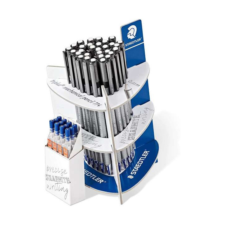 Staedtler Triplus Micro 774 Expositor con 30 Portaminas + 12 Tubos de Minas Mars Micro 250 05-HB