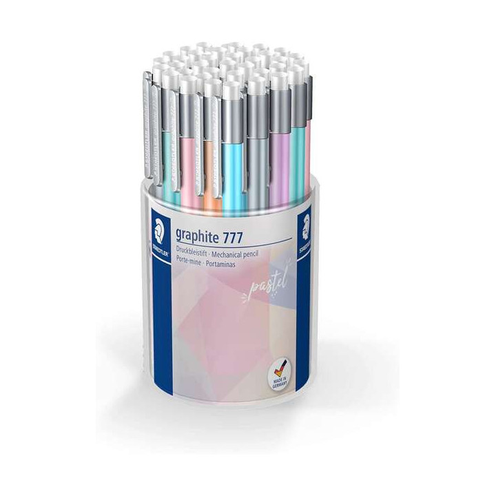Staedtler Graphite 777 Pack de 36 Portaminas - Trazo 0.5mm - Cuerpo Engomado - Colores Surtidos