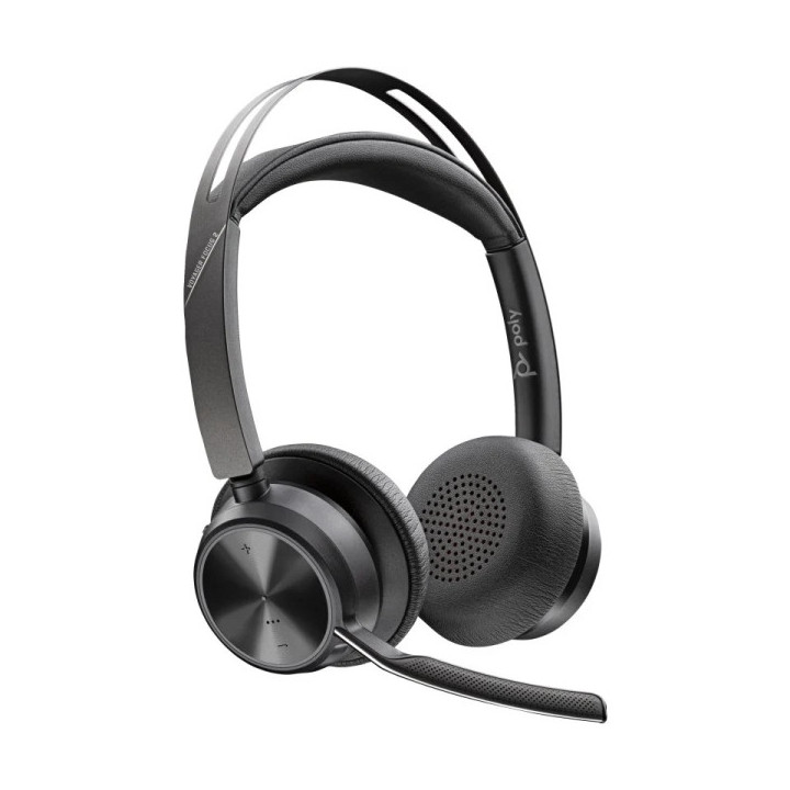 Plantronics/Poly Voyager Focus 2 Auriculares con Microfono Bluetooth 5.1 - Cancelacion de Ruido - Almohadillas Acolchadas - Aut