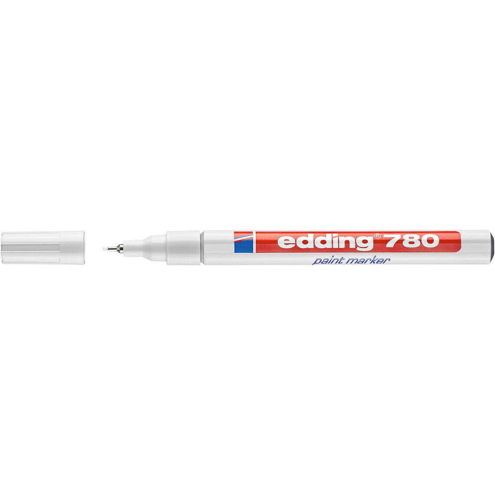 Edding 780 Rotulador Permanente de Tinta Opaca - Punta Redonda - Trazo 0.8mm - Puntas de Recambio Disponibles - Secado Rapido -