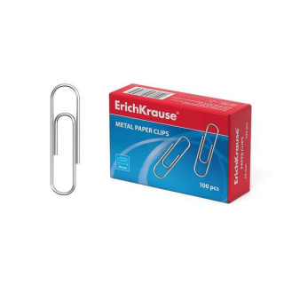 Erichkrause Caja de 100 Clips Metalicos 50mm - Alta Resistencia y Durabilidad - Resistente a la Corrosion - Sin Manchas ni Ara?