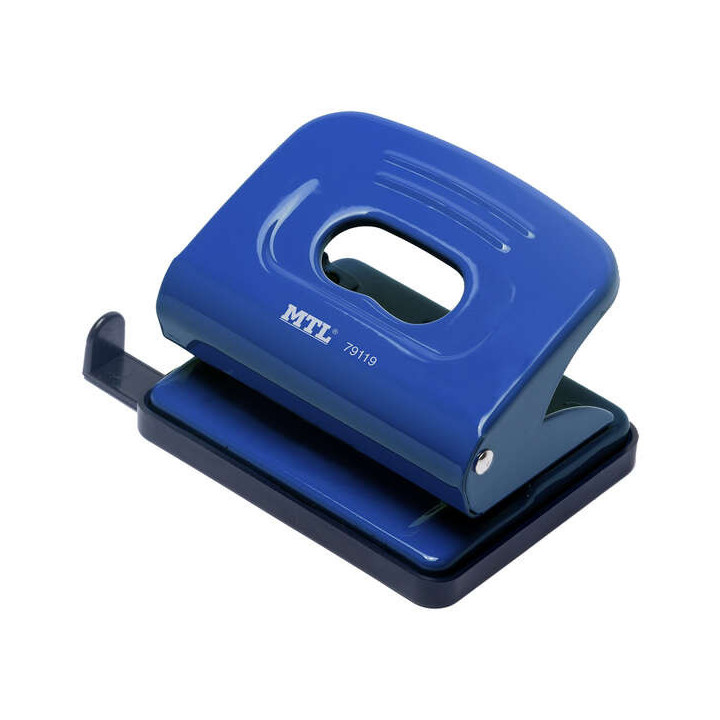 Dohe Taladro Perforador Metalico - Hasta 16 Hojas - Guia y Deposito - Color Azul