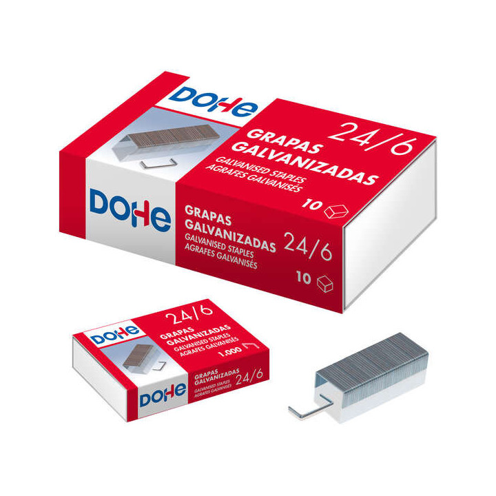 Dohe Caja de 1000 Grapas 24/6 Galvanizadas