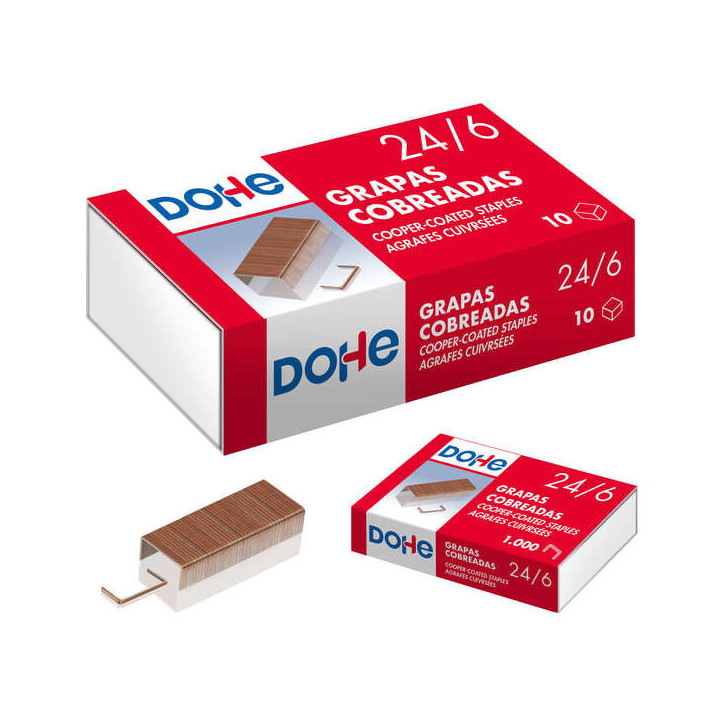 Dohe Caja de 1000 Grapas 24/6 Cobreadas