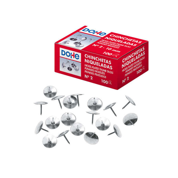 Dohe Pack de 100 Chinchetas Niqueladas Nº2