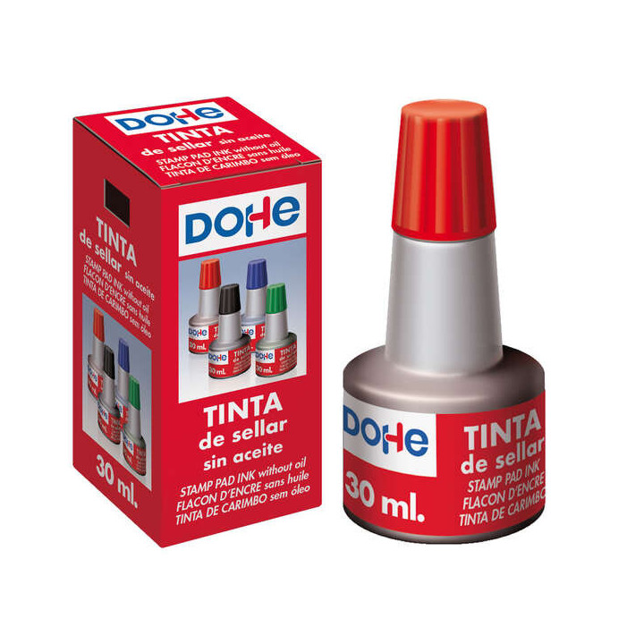 Dohe Tinta para Tampones y Sellos 30ml - Color Rojo