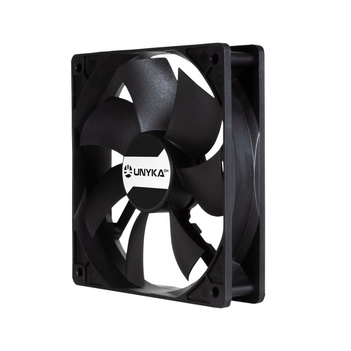Unykach Server Ventilador 120mm de Doble Bola - Velocidad Max. 1800rpm - Conector de 4 Pines con Control de Temperatura - Color