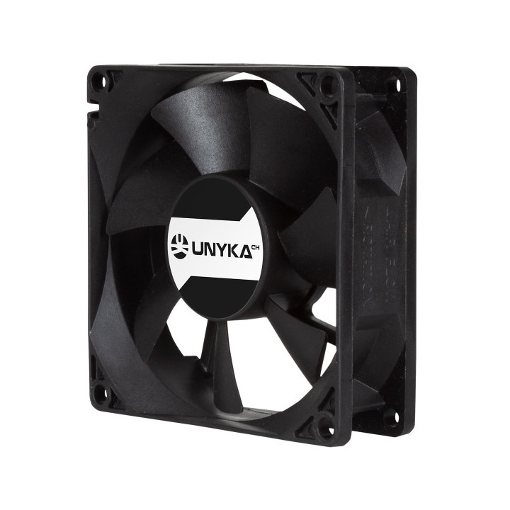 Unykach Server Ventilador 80mm de Doble Bola - Velocidad Max. 2000rpm - Conector de 4 Pines con Control de Temperatura - Color