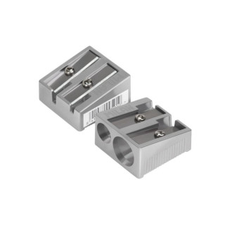 Milan Sacapuntas de 2 Orificios - Cuchilla de Acero al Carbono - Fabricado en Aluminio