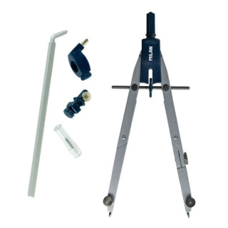 Milan Compas Escolar con Bigotera Automatica y 2 Articulaciones - Autocentrado Ilimitado - Contiene Minas de Recambio